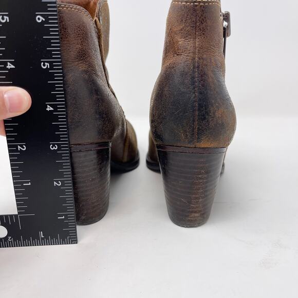 Sofft Womens 6.5 Brown Distressed Side Exposed Zip Ankle Booties Boot Leather - Picture 10 of 12